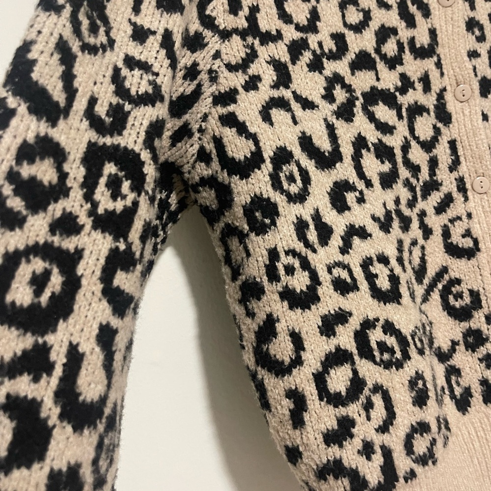 Leopard Print Button-Up Sweater - image 4